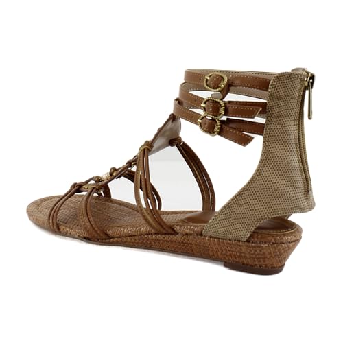 Sam Edelman Danica Saddle/Chai Cream Fashion Zip Open Toe Casual Sandals3