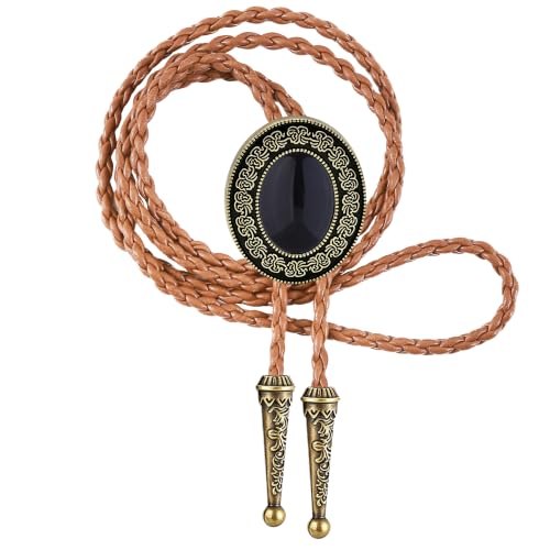 Image of HUABOLA CALYN Bolo tie, Handmade Round Shape Western Cowboy Bola Tie