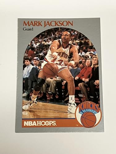 Mark Jackson NY Knicks 1990-91 Hoops card 205 with Melendez Brothers sitting in the backround