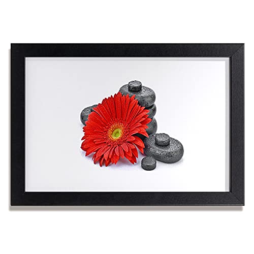 Affiche avec cadre fleurs rouges gerbera pour illuminer votre salon moderne