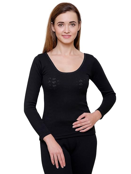 Bodyacre Women's Round Neck Full Sleeves Regular Fit Vest : High Warmth & Thin Fabric For Optimum Heat Even In Coldest Condition