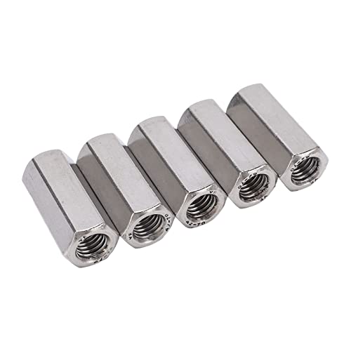 Generic M12×1.75 六角カップリングナット 304ステンレス鋼 L19mm ? 自動車やマック用部品固定に適用、5個セット