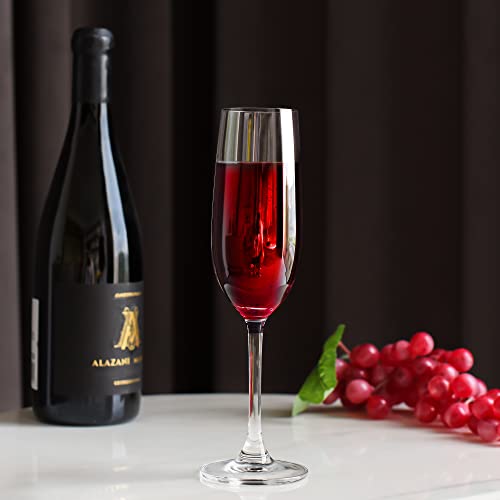Kitcom Champagne Flutes Set Of 4, 8Oz Capacity Crystal Stemmed Champagne Glasses, Exquisite Craftsmanship, Ideal For Collection, Gifts, Special Occasions #TOP3