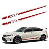 awlbed 2 PCS Car Side Skirt Decals, 88.58' x 4.52' Long Stripes Stickers, PVC Auto Personalized Stickers, Waterproof Body Decoration, Universal for Most Cars, Trucks, SUVs (Red)