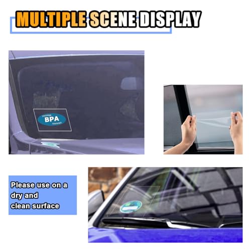 Image of smilfuy Car Windshield Sticker Decals, 6.3x6.3 Inch Car Windshield Sticker Applicator with Squeegee, Clear Window Static Cling Film Decals for Car Parking Permit Inspection Sticker Holder (6 Sheets)