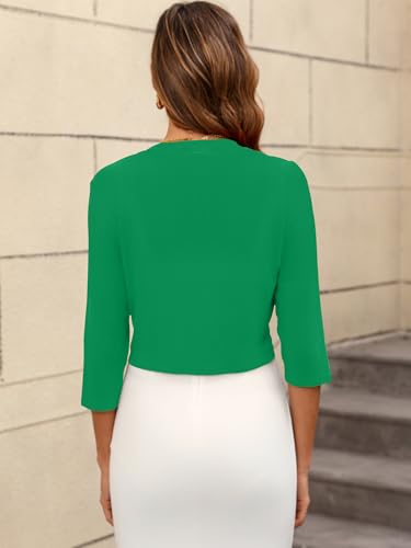 Image of Women's Long Sleeve Shrugs Lightweight Open Front Cropped Cardigan for Women S-2XL