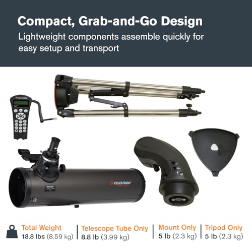 Image of Celestron - NexStar 130SLT Computerized Telescope - Compact and Portable - Newtonian Reflector Optical Design - SkyAlign Technology - Computerized Hand Control - 130mm Aperture Grey
