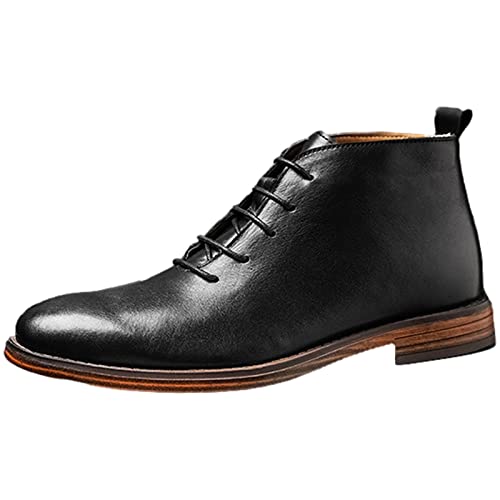 Image of rismart Dress Stylish Boots Men Leather Ankle High Winter Shoes
