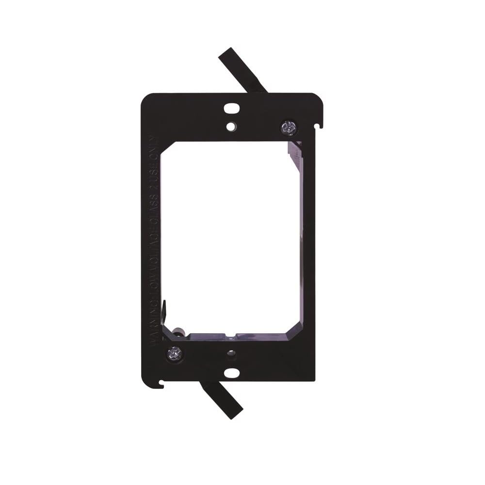 Vanco Old Work Rectangle PVC 1 Gang Low Voltage Mounting Bracket Black