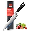 SHAN ZU Damascus Chef Knife 6 inch,67-Layer Japanese Steel 10Cr15CoMoV Kitchen Knife, High Carbon Super Sharp Japanese Chef Knife, All Purpose Professional Kitchen Utility Petty Knives with G10 Handle