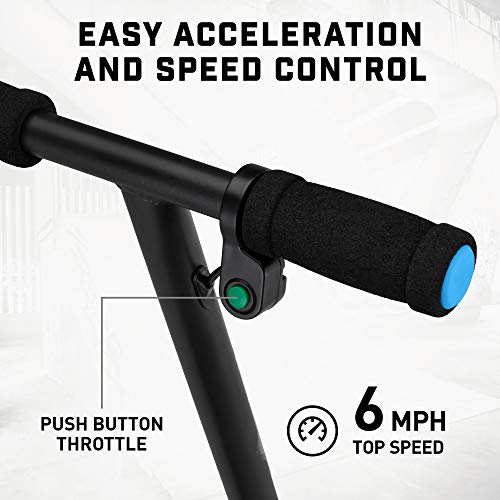 Mongoose React E1 Electric Kids Scooter, Boys & Girls Ages 8+ Max Rider Weight Up To 120Lbs, Top Speed Of 6Mph, Aluminum Handlebars And Frame, Rear Foot Brake, Battery And Charger Included, Blue/Black #TOP2
