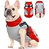 FUAMEY Dog Winter Jackets for Medium Dogs,Dog Coat with Harness Built in,Waterproof Dogs Snowsuits Warm Pet Jacket Zip Up Fleece Cold Weather Coats Reflective Puppy Vest with Pocket Red M