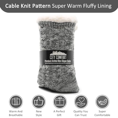 Mens Slippers Socks, Warm Fluffy Non Slip Socks, Gifts For Men2