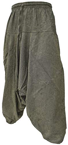 Gheri Men's Cotton Hemp Harem Aladdin Genie Wide Crotch Ninja Pants Trousers3