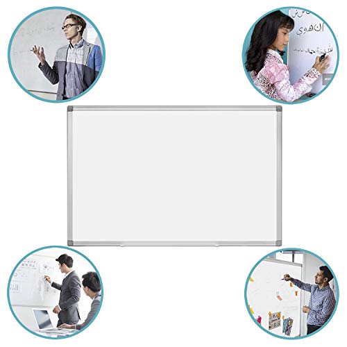 Magnetic Whiteboard/White Board, 48 X 36 Inches Magnetic Dry Erase Board, Aluminum Frame with Detachable Marker Tray, Silver