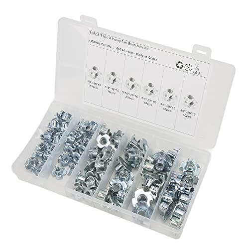 Dioche Insertos Roscados, 80 Piezas, Tuercas en T, Capa Galvanizada de Acero Al Carbono, Juego de Tuercas en T de Punta Resistente para Equipos de Maquinaria RV