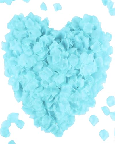 WINXMIN 2000 Pièces Pétales de Artificiels,Petale de Rose - Mariage, Saint Valentin, Centre de Table, Anniversaire, Ambiance Romantique(bleu)