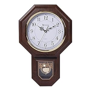 TIMEKEEPER Essex Westminster Pendule Murale Imitation Bois Noyer 44 x 29 cm