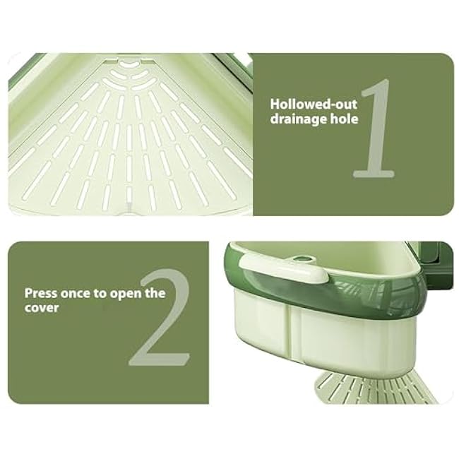 New Upgraded Suction Cup Press Sink Drainer Basket Plastic Sink Storage Rack Holder Triangular Sinks Basket Shelf Dishcloth Sponge Storage Rac For Kitchen Bathroom Dishware (2pack)