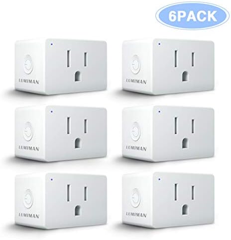 Smart Plug Mini Enabled WiFi Outlet Socket, Compatible With Alexa and Google Home Assistant, No Hub Required, LUMIMAN 6 Pack