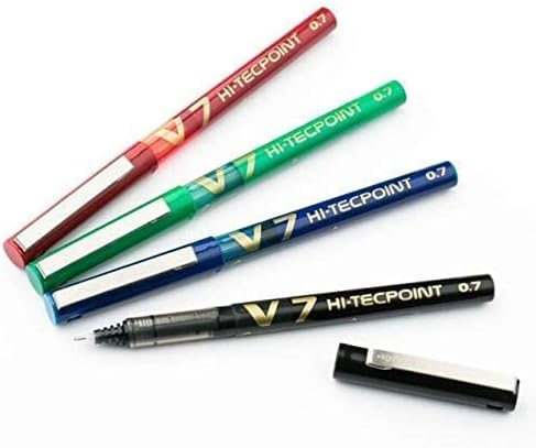 Miniatura 3 de PILOT V7 HI-TECHPOINT ROLLERBALL - Paquete mixto de 4 unidades (1 negro, 1 azul, 1 rojo, 1 verde)