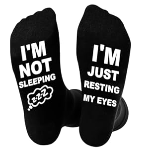 Funny Socks for Men, Black Cotton Calf Socks – Christmas Birthday Fathers Gifts, Novelty Gifts Ideas for Dad Grandad Husband, Size 6-11