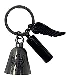 Kustom Cycle Parts Eagle Angel Wings Motorcycle 'Evil Spirits' Biker Guard Bell With Keepsake Urn and Angel Wing Pendant (Silver Bell)