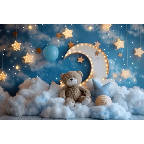 Fondo fotográfico YongFoto Moon Stars Cloud 6x4ft miniatura 1