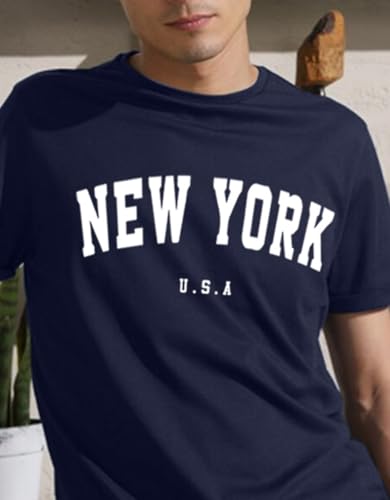 Image of Veirdo Regular Fit Half Sleeves Round Neck Typographic Printed Pure Cotton T-Shirt for Men (Available Colors: Black, Navy, Swan White, & White) (Sizes: S to 2XL)