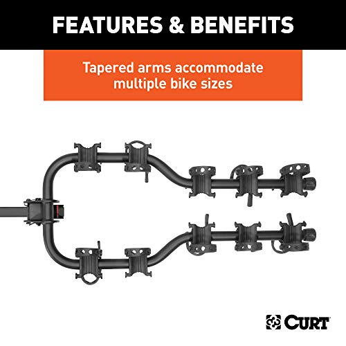 Curt 18065 Premium Trailer Hitch Bike Rack Mount, Fits 2-Inch Receiver, 5 Bicycles, Black #TOP3