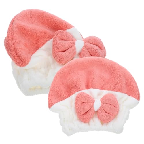Beatifufu 2 Piezas Toallas Turbante Absorbentes para Secado Rápido de Cabello para Mujer Gorros de Baño Suaves y Duraderos Paquete de Diseño Bicolor Blanco y Rosa Protección para Cabello