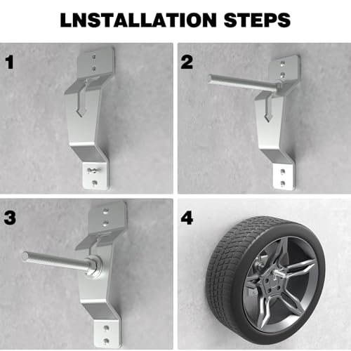 Trailer Spare Tire Mount for Utility Trailer Accessories Trailer Spare Tire Holder Spare Tire Carrier for Trailer Boat Trailer Spare Tire Mount Tire Rack (Silver)