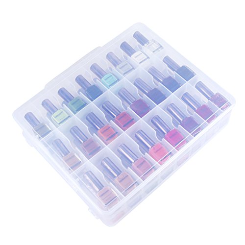 Kissbuty Universal Nail Polish Holder Organizer For 48 Bottles Adjustable Dividers Space Saver #TOP5