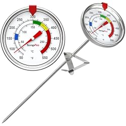 TempPro Candy Thermometer with Pot Clip, Oil Thermometer for Frying | 9
