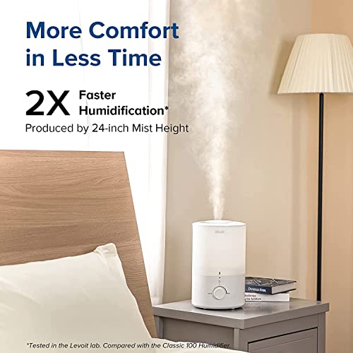 LEVOIT Humidifiers for Bedroom with Night Light(3L Water Tank)Cool Mist Top Fill Essential Oil Diffuser for Baby Nursery and Plants, 360° Nozzle, Quiet, Rapid Humidification for Home Large Room, White by LEVOIT - Image 3