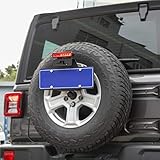 ★ Color: negro WXQYR Supporto per staffa di montaggio per Targa in Metallo per ruota di scorta posteriore per Jeep Wrangler JL 2018 2019 2020 Supporto per Targa