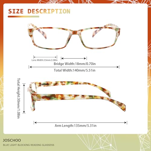 Image of JOSCHOO Computer Reading Glasses for Women and Men 6 Pack Blue Light Blocking Spring Hinge Readers