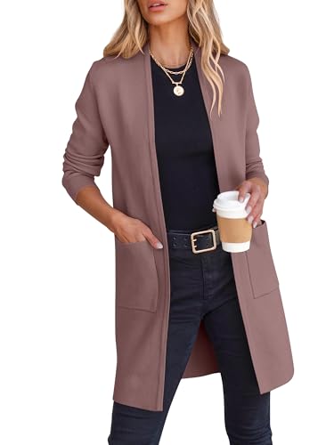 Image of ANRABESS Cardigan Sweater for Women Casual 2026 Fall Fashion Coat Long Sleeve Open Front Knit Coatigan Outwear