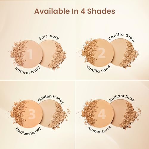 Image of Swiss Beauty Double Duty Compact Powder | 2-in-1 Compact for Day to Night | Buildable Coverage | With Vitamin E & Hyaluronic Acid | 18g, Shade- 4. Amber Dusk /Radiant Dusk