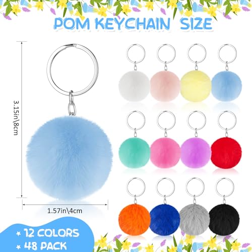 Image of 48 Pack Acrylic Photo Keychains with Colorful Pom Poms, 2 x 3 Inch | Double Sided Acrylic Photo Keychains, Easy DIY for Back to School Students Gifts, Classroom Rewards,, Graduation Keepsakes