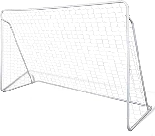 Soccer Goal Post Net Set Steel 240 x 90 x 150 cm