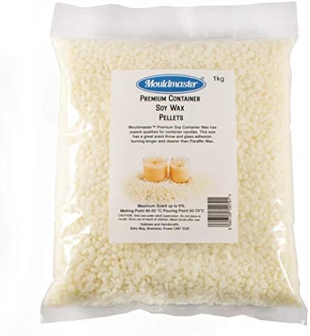 Mouldmaster Premium Container Soy Wax Pellets 1 KG, White/Cream, 1Kg