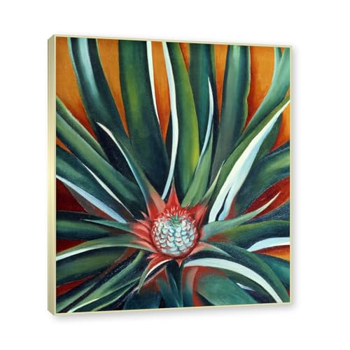 Cadre Or Champagne Georgia O'Keeffe Poster Bourgeon D'Ananas Toile Salon