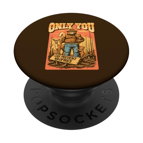 Only You Classic Smokey Bear & Friends Prevent Wildfires PopSockets PopGrip Adhesivo