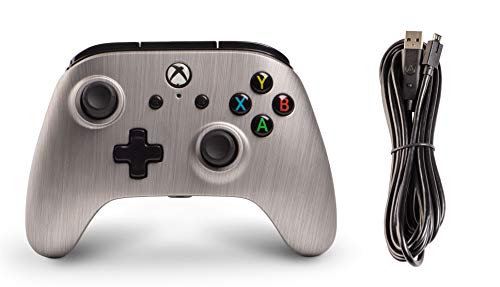 Xbox One Enhanced Wired Controller|Gamepad|Rumble|Brushed Aluminum|Powera (Xbox One) - Xbox #TOP5