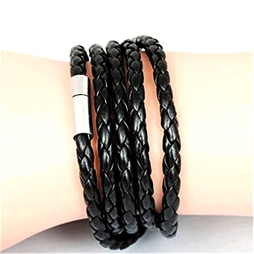 PULSEIRA DE COURO BRACELETE UNISSEX COM 5 VOLTAS - PG41