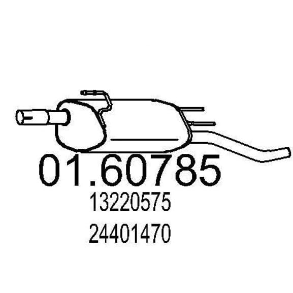 Tłumik końcowy MTS 01.60785 D: 920 mm