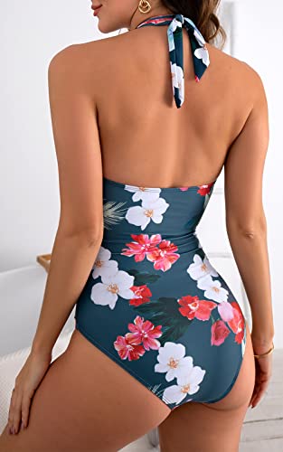 B2prity Women's Slimming One Piece Swimsuits Tummy Control Bathing Suit Halter Swimwear for Big Busted Curvy Woman - Image 2