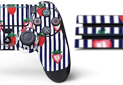 Skinit Decal Gaming Skin Compatible with PS4 Pro Console and Controller Bundle - Officially Licensed Bouffants and Broken Hearts Strawberries and Stripes Design