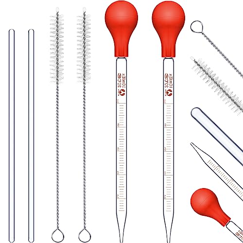 Pipettes en verre graduées Weewooday 20 cm avec couvercles caoutchouc et goupillon